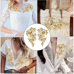 1 пара цветочных кружевных аксессуаров из полиэстера с вышивкой из органзы&nbsp;DIY-CY0002-32A