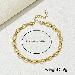 Браслеты на ногу из нержавеющей стали 201 с овальными кольцами для женщин и мужчин&nbsp;RL5795-1