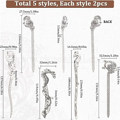10 шт. 5 стиля лиса лебедь павлин тибетский стиль сплав закладки FIND-SC0009-01