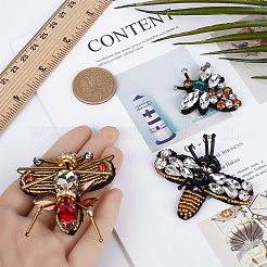 3 шт. 3 фетровые аппликации в форме пчелок для пришивания&nbsp;DIY-GF0008-65