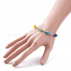 Bracelet rond en perles de pierres précieuses mélangées&nbsp;BJEW-TA00100
