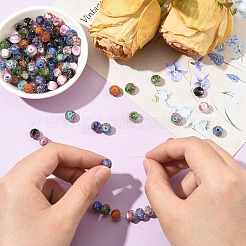 20 шт. стеклянные бусины-лэмпворк из серебряной фольги ручной работы&nbsp;LAMP-YW0001-77