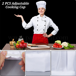 2 шт. двухцветный регулируемый колпак повара из поликоттона AJEW-CN0002-26
