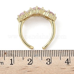 Латунные микро проложить манжеты кольца кубического циркония RJEW-H256-01G