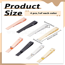 4 шт. 4-х цветные латунные зажимы для галстука для мужчин&nbsp;AJEW-LP0010-94