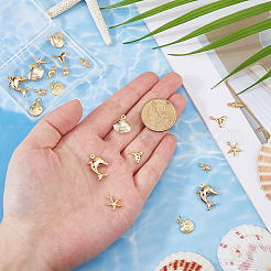 Тема морских организмов 21 шт 7 стиля латунные подвески&nbsp;KK-HS0015-53