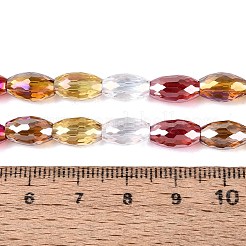 Chapelets de perles en verre transparent électrolytique&nbsp;EGLA-N022-12A-B01