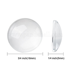 Transparente Glas Cabochons&nbsp;GGLA-R026-18mm