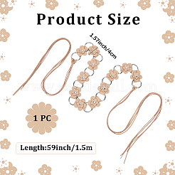 1 шт. искусственная кожа цветок латунное кольцо звено цепи пояса живота цепи для женщин&nbsp;AJEW-CL0001-49A