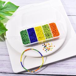 6000шт 5 цвета стеклянный бисер&nbsp;SEED-YW0001-15B