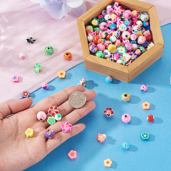 200 Stück 4 Stile handgemachte Polymer Clay Blumen Pflaumenblüten Perlen&nbsp;CLAY-TA0002-05