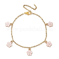 Браслеты с подвесками из цветочного сплава и эмали&nbsp;BJEW-JB12285-03