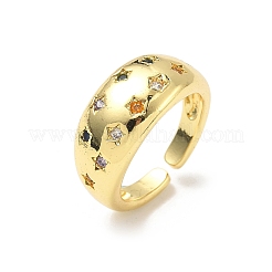 Регулируемые манжетные кольца с микропаве из кубического циркония из латуни&nbsp;RJEW-V009-08G