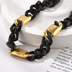 304 нержавеющая сталь кубинские звенья цепи браслеты для женщин мужчин&nbsp;BJEW-A031-05A-EB