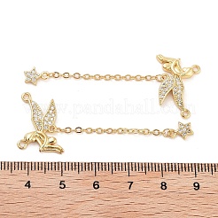 Реечное покрытие латунь микро паве прозрачный кубический цирконий большие подвески&nbsp;KK-Z064-13G