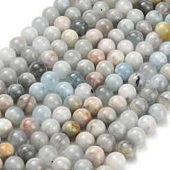 Natürliche Aquamarin Perlen Stränge&nbsp;G-F591-29A-10mm-02