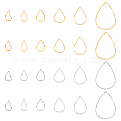 90 шт. 12-х стильных каплевидных латунных соединительных колец KK-PH0009-91