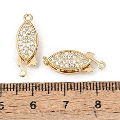 Fermoirs en laiton micro pavé de zircone cubique transparente&nbsp;KK-L255-02G-01