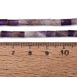 天然石アメジストビーズ連売り  六角柱  5~7.5x3.5~4.5mm  穴：0.6~0.8mm  約57~64個/連  14.76~15.55インチ（37.5~39.5cm）&nbsp;GG-N002-01A-29