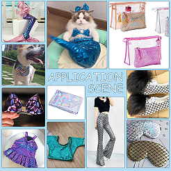 Ткань из полиэстера с узором в виде рыбьей чешуи&nbsp;DIY-WH0899-324D