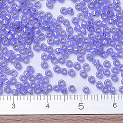 MIYUKIラウンドロカイユビーズ  日本製シードビーズ  11/0  （rr649)染めの紫の銀色のアラバスター  2x1.3mm  穴：0.8mm  約50000個/ポンド&nbsp;SEED-G007-RR0649