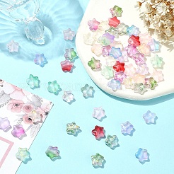 60шт 10 цвета прозрачные стеклянные бусины GLAA-YW0003-83