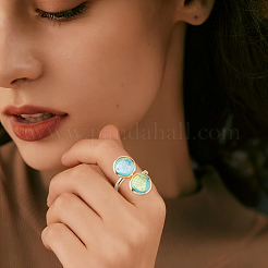 20 pieza de accesorios de anillo de puño abierto de acero inoxidable 304&nbsp;DIY-HS0002-21B