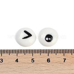 Weiße und schwarze flache runde Cartoon-Harz-Cabochons&nbsp;CRES-Q009-01J