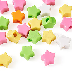 アクリルヨーロピアンビーズ  大穴ビーズ  ミックスカラー  スター  21x22.5x12.5mm  穴：6.2mm&nbsp;MACR-TAC0001-28B