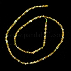 Граненый рондель натуральный зеленый гранат бусины нити G-F289-40B