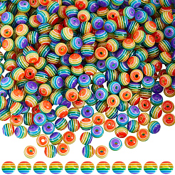 500 шт. Прозрачные бусины из смолы в полоску RESI-PA0001-10