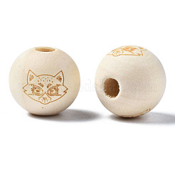 Незаконченная натуральная древесина европейский бисер WOOD-S045-147