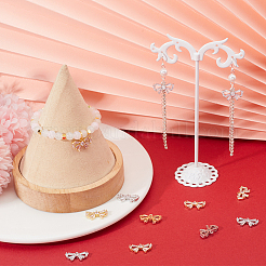 12 шт. 2-х цветная латунь с подвесками из прозрачного кубического циркония ZIRC-BBC0002-63