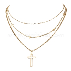 Цепочка-крестик из нержавеющей стали 304 NJEW-JN05474