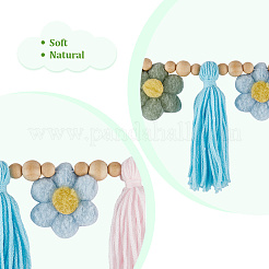 Decorazioni da parete con nappa di cotone a forma di fiore&nbsp;HJEW-WH20003-19A