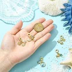 5 шт. 5 стиля латунные европейские подвески с кубическим цирконием&nbsp;KK-CJ0004-01