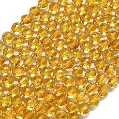 Синтетические цитрин бусы пряди G-K389-B76-01