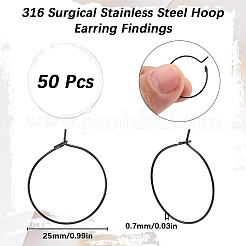50 pieza de accesorios para pendientes de aro de acero inoxidable 304&nbsp;STAS-SC0007-29