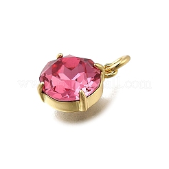 Плоская круглая латунь со стеклянными подвесками KK-G525-01G-02