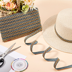 12 м плетеных полиэстеровых ромбовидных лент&nbsp;SRIB-WH0011-267C