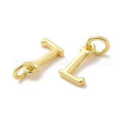 真鍮チャーム  カドミウムフリー＆ニッケルフリー＆鉛フリー  丸カン付き  文字l  10x6x1.5mm  リング：5~6x0.8~1mm  内径：3~4mm&nbsp;KK-M273-03G-L