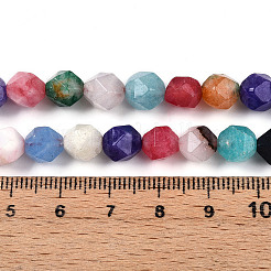 Окрашенные природные белый нефрит бисер пряди G-T139-8mm-46A