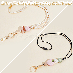 Силиконовые и деревянные ремешки для визитных карточек в форме сердца и ромашки&nbsp;AJEW-ME0002-32