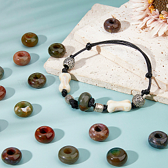 18 шт. натуральные индийские агатовые европейские бусины&nbsp;G-DC0001-58