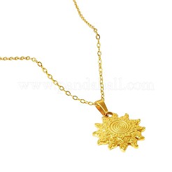 Colliers pendentifs soleil en acier inoxydable 304 pour femmes&nbsp;WG71282-02