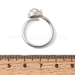 Offene Manschettenringe aus Messing mit Mikropavé und Zirkonia für Damen&nbsp;RJEW-L343-01P