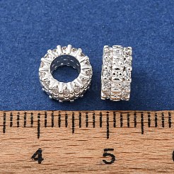 Messing Micro Pave klare Zirkonia europäische Perlen&nbsp;CU-H003-01S