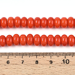 Непрозрачные с напылением стеклянные бусины GLAA-ZX008-8mm-18M