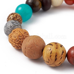Bracelet extensible en perles rondes avec pierres précieuses mélangées naturelles&nbsp;BJEW-H566-03