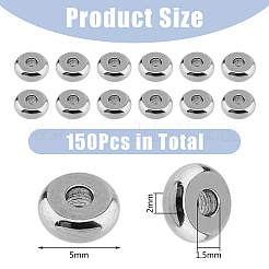 150 шт. разделительные бусины из нержавеющей стали 304 STAS-DC0015-84